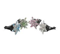 Anneome 4pcs Snowflake Vent Clips for Car Air Conditioner Bling Rhinestone Car Air Vent Clips with Nonslip Plastic Seasonal Winter Decoration