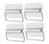 Anneome 4pcs Stainless Steel Foldable Heavy Duty Toolbox Handles with Comfortable Grip for Industrial Cases Trunks Crates Chest Case Mount Pull Hardware for Outdoor Use
