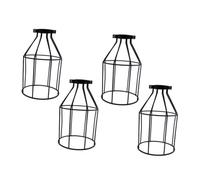 Anneome 4pcs Vintage Style Black Iron Lampshades Birdcage Design Wall Lamp Light Covers for Hotel Bar and Home Decoration