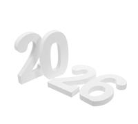 Anneome 4pcs White Wood Numbers Set Wooden Table Decor for Graduation Party Engagement Photo Prop Versatile Shelf Ornament and Wall Number Decoration