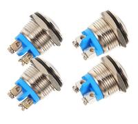 Anneome 4Pcs Wired Doorbell Button Replacement Kit 16Mm Self-Reset Curved Push Button with Screws Universal Door Chime for Home Easy Install