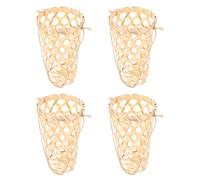 Anneome 4pcs Woven Bamboo Wall Decor Basket Wall Planter for Bathrooms and Halls Rustic Farmhouse Style Handcrafted Quality Multi-scene Adaptability Modern Aesthetics