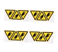 Anneome 4sets Safety Warning Sign Stickers Reflective Tape for Machine Hand Crushing Caution Decals 3pcs*4