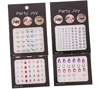 Anneome 4Sheets Face Jewels Stickers Shiny Rhinestones Makeup Gems for Eyes for Halloween Party Cosplay Festivals Easy to Apply Eye Catching Design