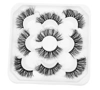 Anneome 5 Pairs Textured Eyelash Flower Tray False Lash Extensions Natural Soft Lashes for Women Makeup for Party Occasion