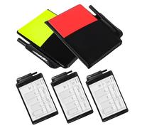 Anneome 5 Sets Football Referee Cards with Marker Red Yellow PVC Warning Cards for Match Penalty Durable Water Resistant Tools for Officials Schools Stadiums
