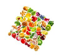 Anneome 50 Sheets Cute Fruit and Vegetable Stickers for Educational Scrapbooking Classroom Decor Vivid Colorful Food Stickers for Water Bottles Laptops Journals Cognitive Learning and