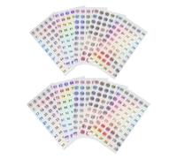 Anneome 50 Sheets Holographic Round Number Stickers Self-Adhesive Labels for Nail Art Lipstick Bottle Organization Oil-Resistant Coding Decals for DIY Craft and Storage