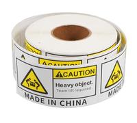 Anneome 500 Sheet Heavy Object Team Lift Required Stickers Self Adhesive Warning Labels for Warehouse Shipping Moving Safety Abrasion Resistant Overweight Package Tags