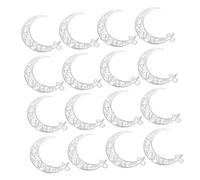 Anneome 50pcs Crescent Moon Charms Pack Sturdy Alloy Hollow Pendant for Jewelry Making DIY Necklaces Bracelets Earrings Celestial Design Tibetan Style