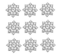 Anneome 50pcs DIY Alloy Crystal Pearl Decorations for Handicraft Shiny Silver Embellishments for Hair Clips Phone Cases Bracelets Unique Festive Rhinestone Pendants