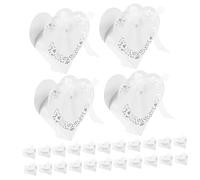 Anneome 50pcs European Style Hollow Candy Boxes Set for Weddings Parties and Holidays Heart-Shaped Wrapping Boxes Ribbons for Chocolate and Sweet Treats