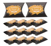 Anneome 50Pcs Graduation Candy Wrapping Box Yellow Pillow Shaped Treat Boxes for Party Celebrations Durable Paper Material for Sweet Treats and Memorable Events