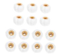 Anneome 50pcs Hair Ball Metal Straight Hole Beads Mini Rondelle Spacer Beads Pom Pom Fuzzy Spacer Pen Decorations Rondelle White Hair Balls