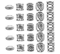 Anneome 50pcs Hair Beads Dreadlock Rings Hair Cuffs Accessories for Braids Jumbo Braids Beads Dread Clips Jewelry Accessories