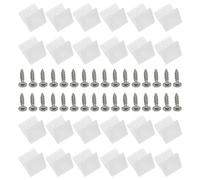 Anneome 50pcs Plastic Corner Brackets with Screws for Drawer Fastening Trim Wedge Clips for Secure Shelf Support in Home Improvement Projects