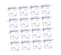Anneome 50Pcs Purple Organza Gift Bags with Silver Foil Drawstring Small Mesh Candy Bags for Party Favors Bracelet Packaging Wedding Birthday Shower Christmas Elegant Decorative Packaging