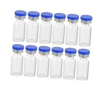 Anneome 50pcs Small Glass Vials with Silicone Caps Laboratory Storage Bottles for Liquid Medicine Essential Oils Powder Sample Analysis in Chemistry and Pharmaceutical Use