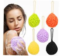 Anneome 5pcs Colorful Exfoliating Shower Sponges with Hanging Loops High Absorbency Body Scrubbers for Gentle Cleansing and Use Bathing Essentials for Men and Women Random Color