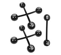 Anneome 5pcs Inflatable Barbell Thickened Giant Dumbbells for Halloween Circus Party Photo Booth Props Durable Reusable Soft Cushioned Black Accessories