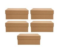 Anneome 5pcs Kraft Boxes for Party Wrapping Large Collapsible Packing Boxes Lid for Clothing and Wrapping Cases