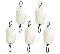 Anneome 5pcs Large Bath Loofah Sponges Beige Gentle Exfoliating Shower Puff for Adults and Soft Body Scrubber for Smooth Skin and Rich Cleaning