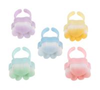 Anneome 5pcs Nail Powder Removal Brush Portable Nail Dust Brush 1.38x0.98x0.94in Compact Cute Cat Paw Fingernail Ring for Manicure Preparation Working in Salons