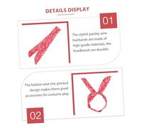 Anneome 5pcs Paisley Cloth Wire Headbands with Rabbit Ear Design Adorable Bowknot Headdress for Women Stylish and Decorative Hair Accessories for Everyday and Photoshoot Use