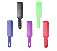 Anneome 5Pcs Portable Hand-held Plastic Combs for Men Mixed Colors Smooth Rounded Teeth Prevent Scalp Injury Wet and Dry Use Barber Salon Styling Hairdressing Tools with Hanging