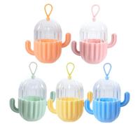 Anneome 5Pcs Portable Makeup Sponge Holder Set in Creative Cactus Shape, Reusable Cosmetic Organizer Made of Sturdy PP and PET Materials, for Beautify Makeup Storage and Travel
