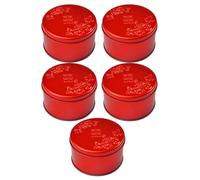 Anneome 5pcs Red Tinplate Candy Boxes for Party, Versatile Storage Containers Protecting Candies from Moist and Dust, for Wedding Presents and Festival Favour Packaging