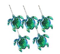 Anneome 5Pcs Sequin Turtle Keychain Cute Hanging Pendant for Handbag Car Phone Decoration Unique Charm Beach Party Souvenir