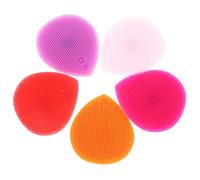 Anneome 5pcs Silicone Heart-Shaped Shampoo Brush Double-Sided Bath Massage Comb Soft Scalp Hair Brush for Gentle Hair Care and Relaxing Head Massage