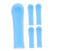 Anneome 5pcs Soft Silicone Ear Spoon Replacement Tips Reusable Blue Ear Cleaning Tool for Adults with Visible Spoon Heads and Massage