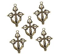 Anneome 5pcs Vajra Craft Charm Accessory Brass Pendant Cross Vajra Ornament for Keychain Decor