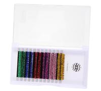 Anneome 6 Pairs Glitter Colored Lashes Fiber Eyelash Extensions Sparkly Makeup False Lashes for Cosplay Party Halloween Night Out Comfortable and Skin-friendly Random Color