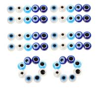 Anneome 60pcs Turkish Evil Eye Beads Handmade DIY Jewelry Making Supplies Flat Round Evil Eye Charms for Bracelets Earrings Necklace Craft