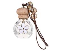 Anneome 6ml Car Interior Perfume Bottle Pendant Hanging Essential Oil Diffuser with Wood and Glass Material, Lanyard Included, Purifies Air and Delights Mood, Suitable for Car Rear View
