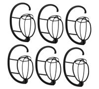 Anneome 6pcs Adjustable Hanging Wig Stand Rack Black Plastic Wig Holder Organizer for Salon Travel Storage Display Styling Drying