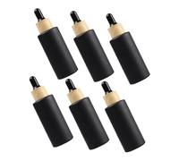 Anneome 6pcs Black Pipette Dropper Bottles Refillable Glass Essential Oil Containers with Frosted Appearance Multipurpose Cosmetic Sample Vial Jars for Skincare and Travel