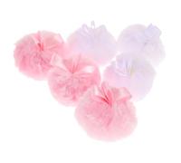 Anneome 6pcs Fluffy Round Makeup Powder Puff Lightweight Soft Cosmetic Pads for Loose Powder Application Skin-friendly Supple Texture Compact for Home and Salon Use