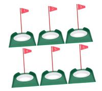 Anneome 6pcs Golf Putting Cups with Flags Indoor Portable Training Aid for Precision Practice in Spaces Lightweight Plastic Hole Cups for All Skill Levels Enhance Accuracy and Consistency