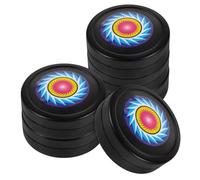 Anneome 6pcs Hockey Practicing Puck Skill Enhancement Balls Black Medium Density for Indoor and Outdoor Play Training Suitable for Children and Adults