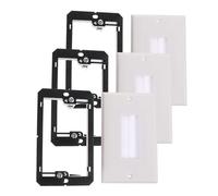 Anneome 6Pcs Low Voltage Brush Wall Plate and Single Gang Mounting Bracket Set, Decora Cable Pass Through Insert Panel for Home Office Cable Management, Dust-Proof Wire Cover