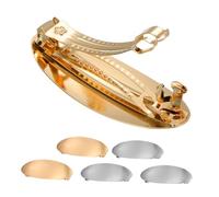 Anneome 6pcs Oval French Hair Barrettes for Women Metal Oval Hair Clips with Firm Grip Elegant Gold and Silver Hairpins for Parties Office and Formal Occasions