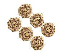 Anneome 6PCS Vintage Copper Taoism Yin Bagua Charm Keychain Pendant Retro Decorative Keyring for Party Favors Lightweight and Durable Adornment Easy to Find Bags