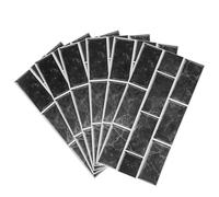 Anneome 6pcs Vintage PVC Peel and Stick Backsplash Tiles Self-Adhesive Wall Stickers for Kitchen and Bathroom Decor Elegant Black Tile Transfers