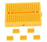 Anneome 6pcs Yellow Abs Micro Breadboard with 400 Tie Points for Circuit Connecting and Electronics Projects, Compact and Easy to Transport Experimental Board for Electronics Enthusiasts