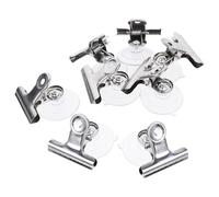 Anneome 8 Pcs Suction Cup Clip with Stainless Steel Bulldog Clamp | PVC Mounting Base, Repositionable Reusable Design, Suitable for Fabric, Bath Loofahs, Bathroom Shower Glass Random Style