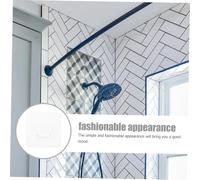 Anneome 8pcs Adhesive Bath Curtain Rod Holders Transparent No-Drill Wall Mount Clips Strong Load-Bearing Shower Rod Supports for Bathroom Safety and Stability